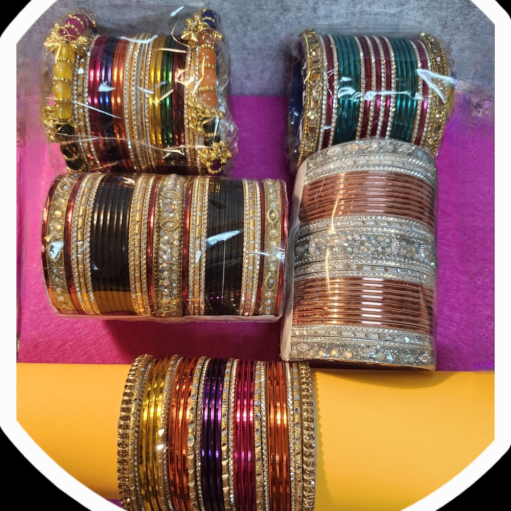 Pakistani/ Indian Elegant Multicolor Bangle Set.